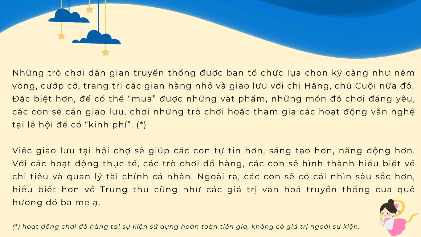 các hoạt động, trò chơi tại hội chợ trung thu trăng rằm aladin english 2024